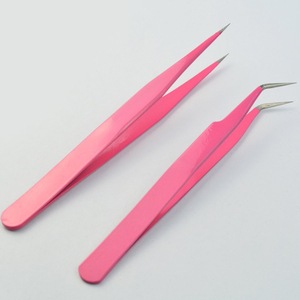 Juego de Pinzas para Pestañas Rosadas con Puntas de Precisión de Acero Inoxidable y Estuche a Juego para Aplicación de Extensiones de Pestañas - Product Image 3