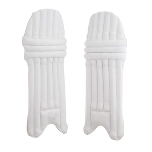Protector de Piernas Acolchado para Críquet, de Cuero Blanco, Estilo Clásico con Doble Costura - Product Image 1