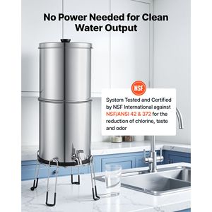 Système de filtration d'eau par gravité en acier inoxydable 304 pour comptoir, 2,25G, réduit le plomb jusqu'à 99% - Product Image 2