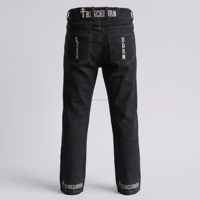 Pantalones Vaqueros Acampanados con Bordado, Bolsillos Traseros con Cinturón, Estilo Vintage, Ropa Urbana de Invierno, Tela de Alta Densidad, Prelavada y Preencogida