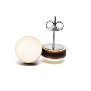 Round <b>Resin</b> Stud Earrings White Circular Shape <b>Craft</b> Jewelry Accessory High Quality Round <b>Resin</b> <b>Craft</b> Gift - Product Image 3