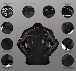 Unisex Touring <b>Motorcycle</b> <b>Jacket</b> CE Armor Cordura Fabric Waterproof Flame-Retardant UV Protection Breathable Dual-Sport Riding - Product Image 6