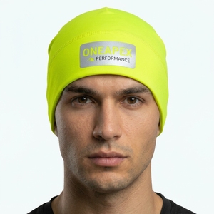 Gorro de Punto Amarillo Neón para Hombre, Gorro de Invierno con Puño, Unisex, Estilo Urbano, Gorro con Diseño de Calavera, Logotipo Personalizado, Accesorio de Moda al por Mayor - Product Image 1