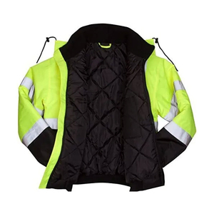 Reflective Safety <b>Jacket</b> High Visibility Waterproof Workwear for <b>Construction</b> and Industrial Use ANSI Class 3 - Product Image 2