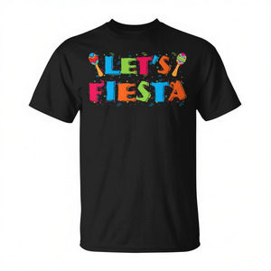 T-Shirt per Festa del Cinco de Mayo, Unisex per Adulti, Nera, Manica Corta, Collo Tondo, Stampa Serigrafica - Product Image 2