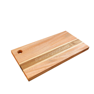 Planche à découper rectangulaire en bois Thinh Tung Thinh avec poignée, antidérapante, durable, facile à nettoyer, emballage individuel - Product Image 2