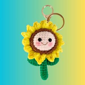Porte-clés Fleur Soleil - Coton Doux Fait Main Écologique - Cadeau - Product Image 1