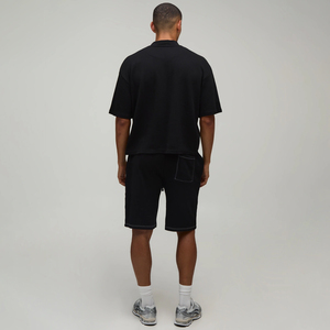 เสื้อยืดโอเวอร์ไซส์ลายวาฟเฟิลพร้อมกางเกงขาสั้นสำหรับผู้ชาย สตรีทแวร์คุณภาพพรีเมียม ผ้าฝ้าย 100% ชุดลำลองสำหรับฤดูร้อน - Product Image 2