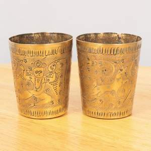 Vaso de Agua de Latón de Alta Calidad con Patrón Floral Grabado, Vaso Tradicional de Metal para Beber Ayurvédico, para el Hogar, la Cocina, Hoteles - Product Image 6