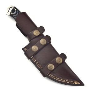 Couteau de chasse et de survie en acier Damas à lame pleine, manche en bois, pour le camping et le bushcraft, vente en gros, support personnalisé - Product Image 2