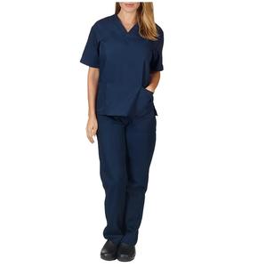 Summer Customized Women High Quality Medical Uniforms White Short Sleeve Breathable Nurse Hospital <b>Scrubs</b> <b>Sets</b> - Product Image 2
