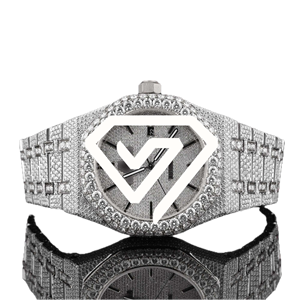 Reloj de Lujo de 41MM con Diamantes Moissanite en Oro Rosa de Dos Tonos, Completamente Cubierto de Diamantes, para Hombre y Mujer - Product Image 5