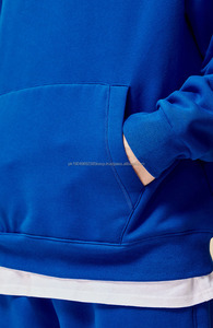 Ensemble de survêtement de jogging pour homme en coton personnalisé, taille plus, uni, polaire, hiver, rose, sweat-shirt de jogging, ensemble de survêtement pour homme - Product Image 4