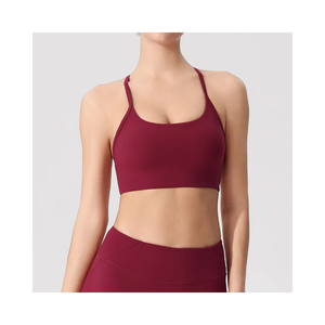 <b>Women</b> Racerback Sports Bra Solid Color Seamless Medium Support Yoga <b>Top</b> - Product Image 1