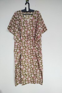 Robe kaftan en coton indien faite à la main, légère, jaune, pour la plage, idéale pour l'été - Product Image 6