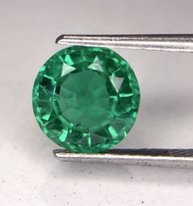 Esmeralda Colombiana Cultivada en Laboratorio, Forma Redonda, Certificada por IGI, 7mm 8mm 9mm 10mm 11mm 12mm - Product Image 2
