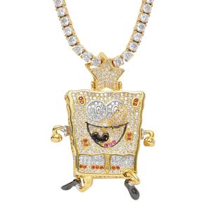 Collar con Colgante 3D de Dibujos Animados, Estilo Hip Hop, Moderno y Lindo, en Oro de 14K con Diamantes, Regalo para Fiestas - Product Image 5