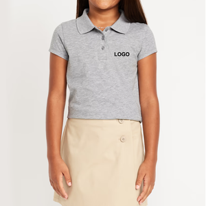 <b>Blue</b> Color Unisex Kids Wholesale Pique Fabric Custom Logo Short Sleeve <b>School</b> Uniforms <b>Polo</b> <b>Shirts</b> - Product Image 2