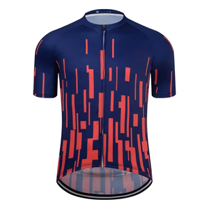 Men’s Cycling Jersey Short Sleeve Lightweight Breathable Quick Dry <b>Road</b> Bike Shirt Sublimated with 3+1 Zipper Pockets - Product Image 1