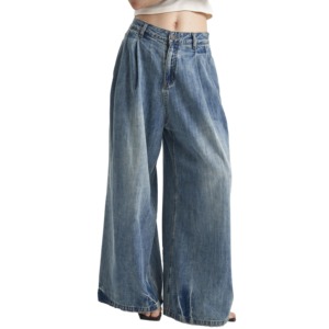 Jeans de Mezclilla para Mujer, 100% Algodón, Estilo Boyfriend, Corte Holgado, Casual, Color Sólido, Lavado, Cintura Media, Tejido, para Invierno - Product Image 5