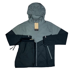 Chándal de nailon transpirable de talla grande, conjunto de chaqueta cortavientos, pantalones deportivos ligeros de dos piezas para adultos, estampado de otoño - Product Image 3