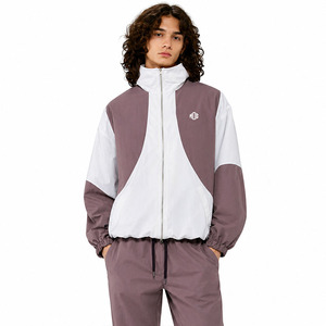 Custom Contrast Panel Track Windbreaker <b>Jacket</b> Vintage High Collar <b>Lightweight</b> Streetwear <b>jacket</b> for men Nylon Outerwear OEM ODM - Product Image 3