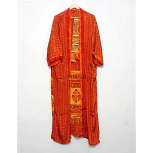 Kimono de Seda Vintage con Estampado Floral de Diseñador, Bata Casual de Verano, Lencería, Camisón de Playa, Kimono Largo hasta el Suelo - Product Image 3