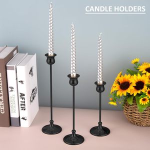 <b>Black</b> Iron Handmade Luxury Taper Candle Holder Set Vintage <b>Candlestick</b> Stands Decorative Centerpiece for Wedding Home Decor - Product Image 3