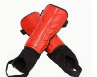 Protège-tibias rouges en PU avec fermeture auto-agrippante pour adultes – Protection légère pour le football, équipement de sécurité de base, protège-jambes pour arts martiaux - Product Image 2