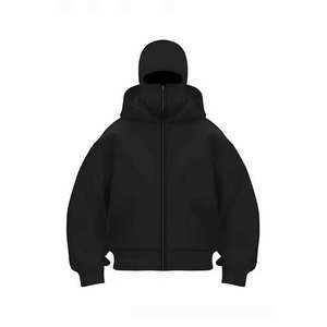 Sweat à capuche vintage pour homme, imprimé sur mesure, effet délavé, avec fermeture éclair et cagoule intégrée, idéal pour l'hiver - Product Image 4