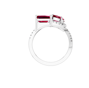 Thanh Lịch Ba Đá Tự Nhiên Của <span class=keywords><strong>Ruby</strong></span> Kim Cương Nhẫn 925 Sterling Bạc Trắng Vàng Mạ Cổ Điển Đồ Trang Sức Tốt Cho Phụ Nữ Của Đám Cưới - Product Image 4