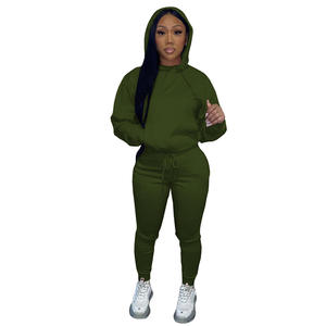 Women Pink Hooded <b>Tracksuit</b> Set Full Length Pants Crop Jacket Loose Fit Casual Solid Color Spring Wear - Product Image 4