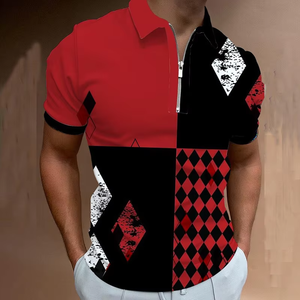 Polo de manga corta de verano para hombre, camiseta de golf con solapa y logo bordado, estilo de negocios, top de media manga. - Product Image 5