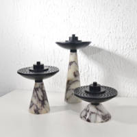 OSCO INTERNATIONAL Porte-encens Indien Aromatique en Acier Inoxydable Motif Clé Grecque Moderne Design Géométrique Finition Argent Brossé 100%