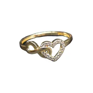 Mins Blowing Infinity Heart Ring 925 Sterling Silver Gold Plated Women Heart Ring Infinity Symbol Gemstone Ring For Women Gift