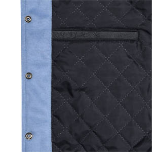 OEM High Quality Women's College Custom Baseball Bomber Varsity <b>Jacket</b> Canvas Fabric Stand Embroidered <b>Patch</b> Leather Sleeve - Product Image 3