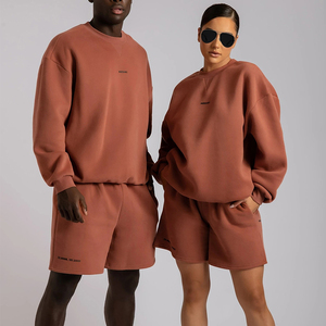 2026 Plus Size Men Winter Hooded Casual Solid <b>Hoodies</b> Short Set Plain OEM Custom Logo Design 100% Organic Cotton - Product Image 1