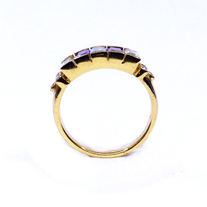 Anillo Clásico de Plata de Ley 925 Chapado en Oro con Gemas de Peridoto y Topacio Azul para Mujer, Ideal para Bodas - Product Image 4