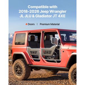 Puertas Tubulares para Jeep, Juego de 4 Puertas para Wrangler JL JLU Gladiator JT 4XE 2018-2026, Puertas Tubulares Delanteras y Traseras de Acero - Product Image 2