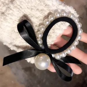Fashion Woman Big Pearl Hair Ties Korean Style Hairband Scrunchies Girls Ponytail Holders Rubber Band Hair Accessories