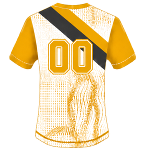 Yellow <b>White</b> <b>Black</b> Short Sleeve Rugby Jersey Crew Neck Graphic Athletic Performance Team Sportswear Training Match Rugby Shirt - Product Image 2