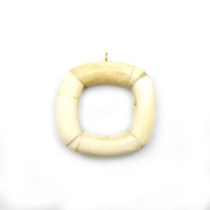 Hand <b>Crafted</b> Polished Natural Ox Bone Animal Style Eco-Friendly Pendant Natural Focal Bead with Gold Bail - Product Image 1