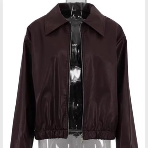 Vestes en cuir pour hommes et femmes, style mode, en cuir véritable, avec fermeture éclair, pour la vente en gros - Product Image 2