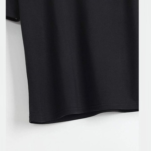Men's Black Short Sleeve <b>T</b>-<b>Shirt</b> O-<b>Neck</b> Regular Fit Casual Knitted Cotton Solid Color Blank Design - Product Image 3