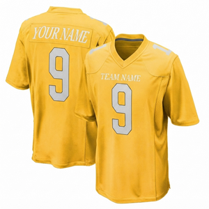 Maillot de football américain personnalisé respirant en polyester sublimé, manches courtes, avec nom et numéro, pour la vente en gros - Product Image 1