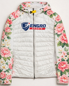 Chaqueta para Hombre Ligera de Invierno con Capucha de Malla Híbrida, Servicio OEM Disponible, Chaqueta Híbrida Clásica para Mujer, Chaqueta Acolchada Blanca Personalizada al por Mayor - Product Image 4