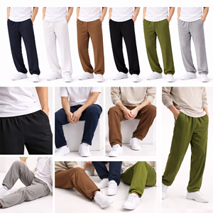 Pantalones Casuales de Algodón 100% Puro al por Mayor – Estilo Urbano Cómodo con Logotipo Personalizado, Diseño Plano Más Vendido - Product Image 2