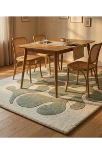 Tapis en laine tufté floral moderne fait main, de luxe, imperméable, doux et moelleux, pour l'exportation - Product Image 5