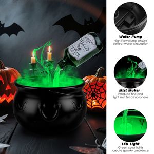 Set Decorazioni Halloween: Bottiglia Galleggiante, Calderone della Strega con Nebbia e Luce Verde, Decorazioni Vintage per Feste di Halloween Spettrali - Product Image 6