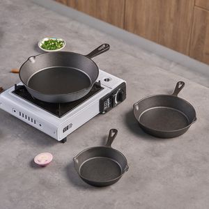 Set di Padelle in Ghisa WANGYUANJI, Utensili da Cucina Multifunzionali per Esterni, Padella Non Rivestita con Manico, Misure 6.3INCH e 9.8INCH per Uso Domestico - Product Image 4